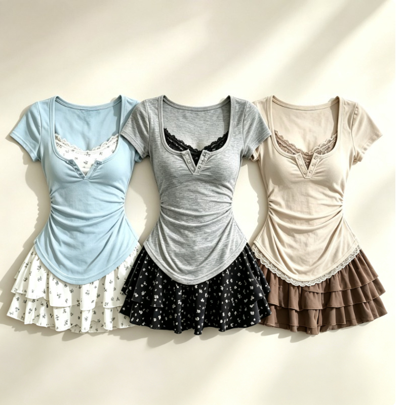 Summer Clothing Y2K - Lolita Style Japanese Sweet 2 Piece