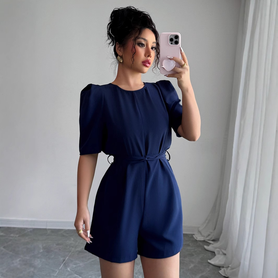 Summer Evenings Clothing - High-end Minimalist Puff Sleeve Solid Color