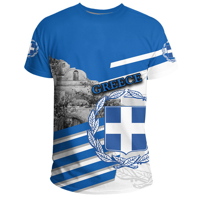 Greece Flag Map 3d Printed T S - Summer Clothing For Greece ulasan dan harga