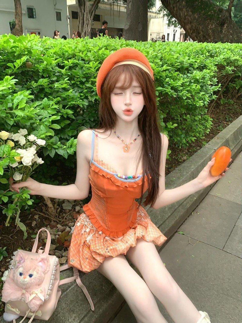 Summer New Orange Dopamine Swe - Summer Kids Clothing ulasan dan harga