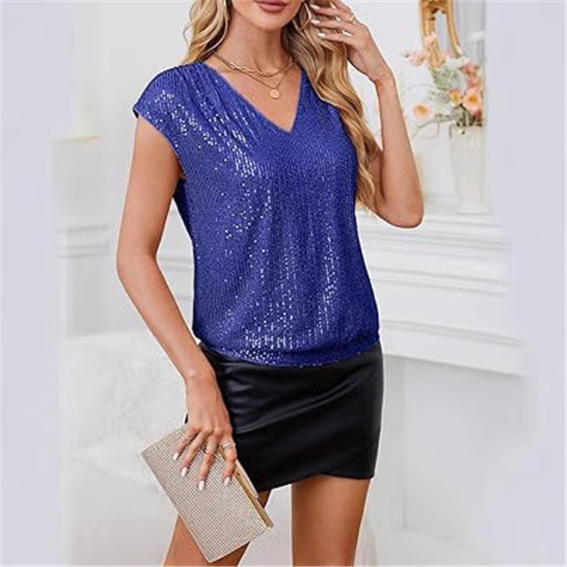 2025 Spring Tops Black Sequin  - Summer Evenings Clothing ulasan dan harga