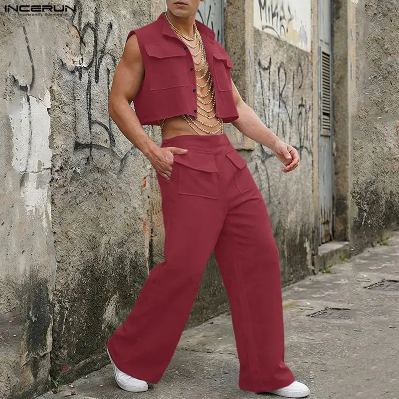INCERUN Men Sets Solid Sleevel - Summer Clothing Sets Men ulasan dan harga