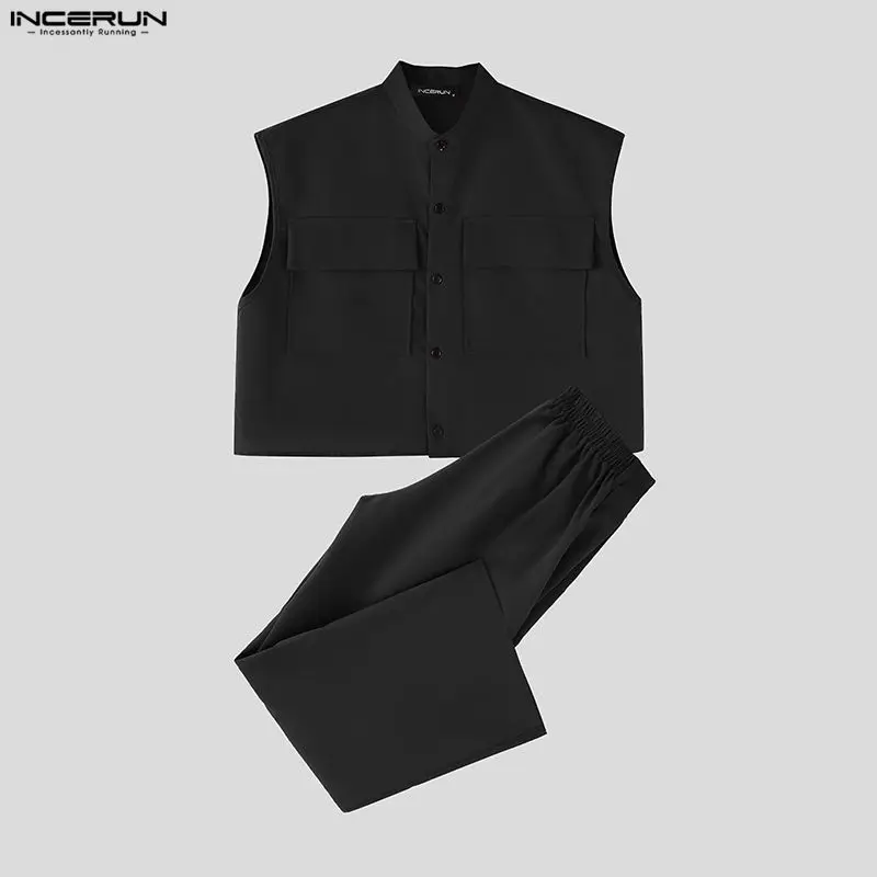 INCERUN Men Sets Solid Sleevel - Summer Clothing Sets Men ulasan dan harga