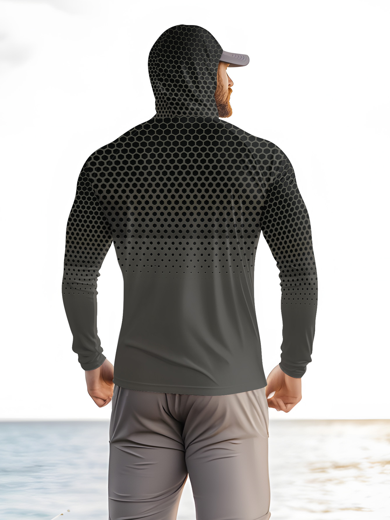 Men Hood Fishing Shirt long sl - Summer Clothing Men ulasan dan harga