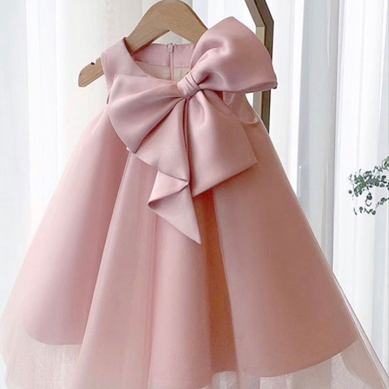Summer Big Bow Baby Girl Dress - Summer Clothing Toddler ulasan dan harga