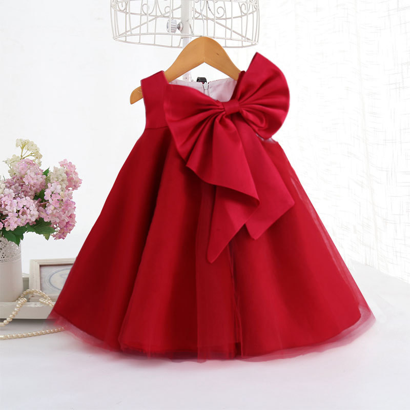 Summer Big Bow Baby Girl Dress - Summer Clothing Toddler ulasan dan harga