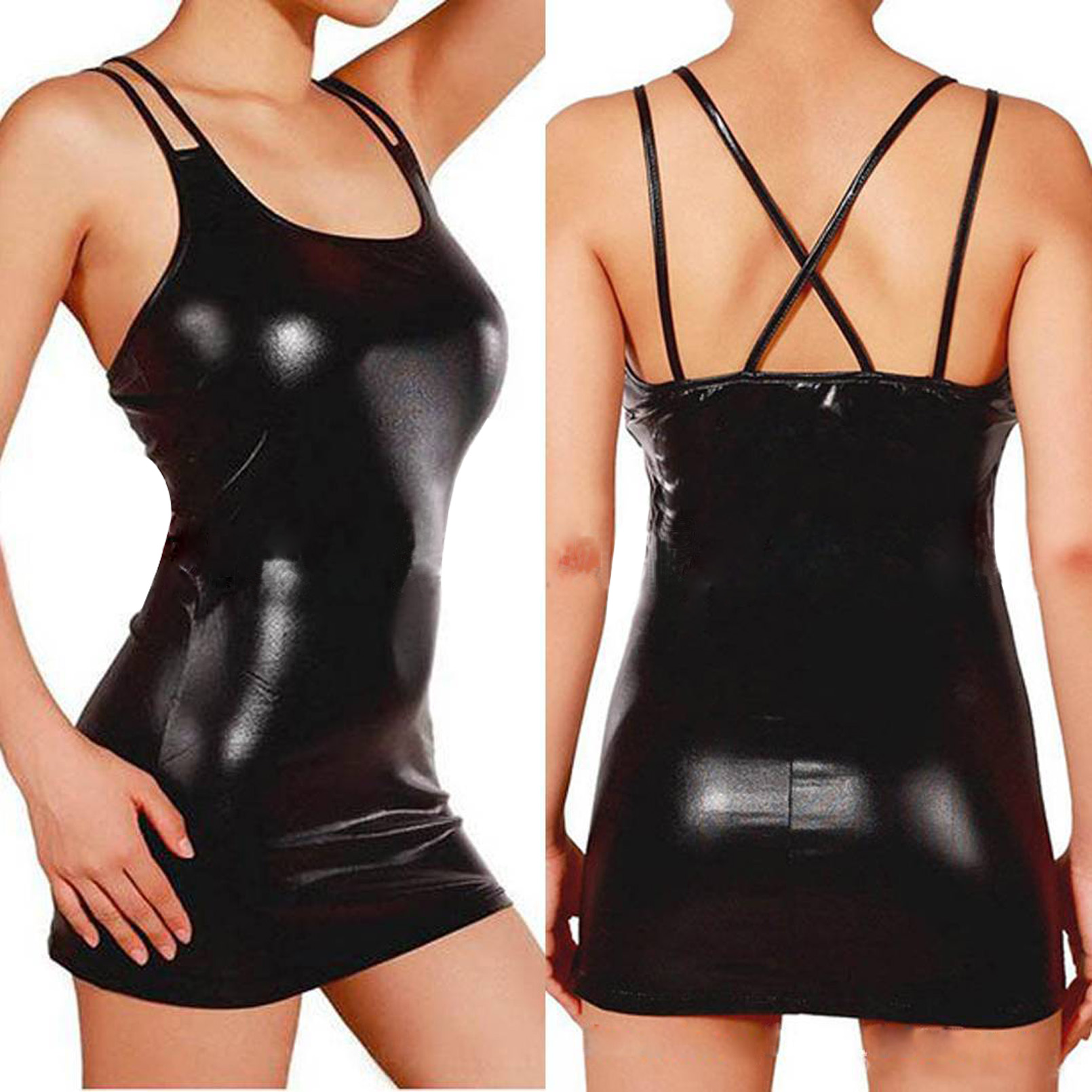 Sexy Erotic Hot Pu Metallic Le - Womens Summer Clothing Uk ulasan dan harga