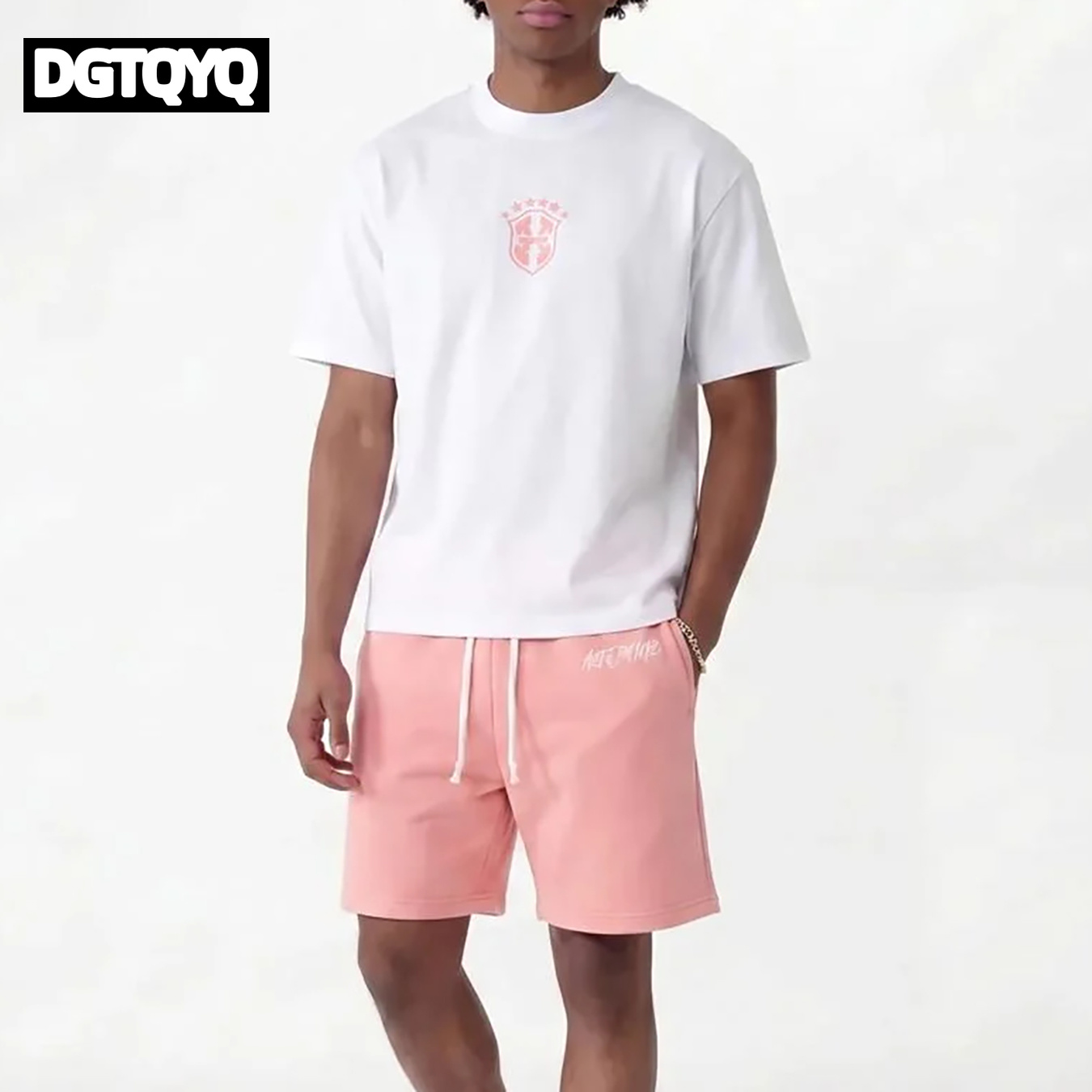 Man's Summer New Pink Embroide - Summer Clothing Sets Women ulasan dan harga