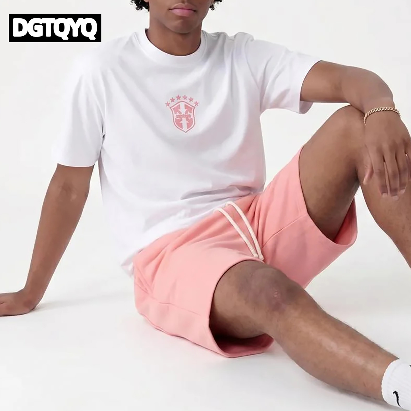 Man's Summer New Pink Embroide - Summer Clothing Sets Women ulasan dan harga