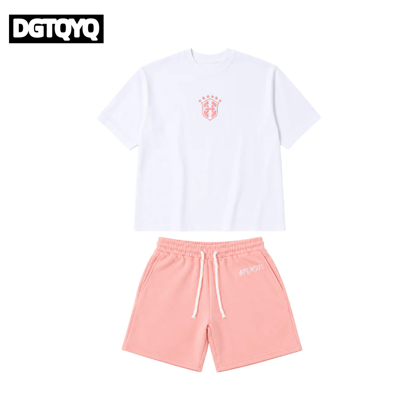 Man's Summer New Pink Embroide - Summer Clothing Sets Women ulasan dan harga