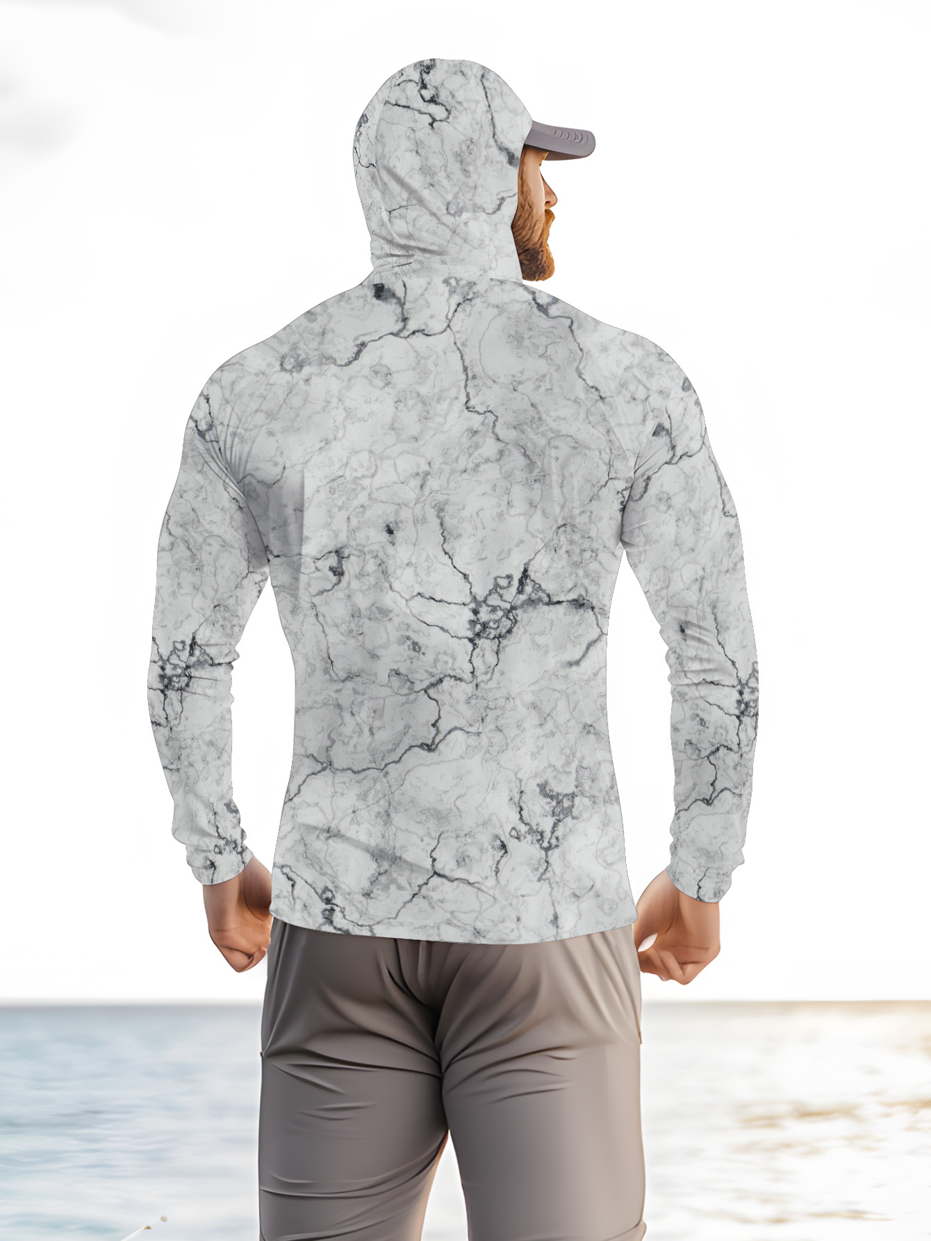 Men Hood Fishing Shirt long sl - Summer Clothing Men ulasan dan harga