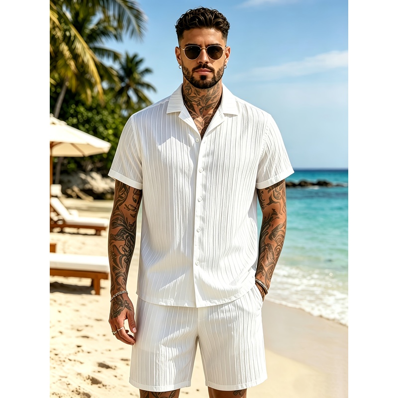 2Men's Summer Casual Suit Set， - Summer Clothing Sets Men ulasan dan harga