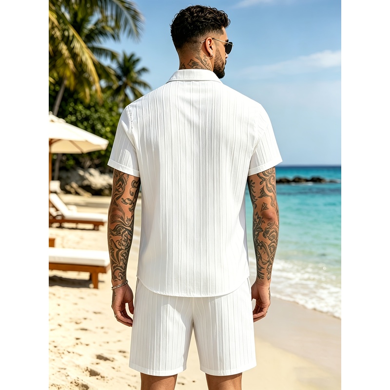 2Men's Summer Casual Suit Set， - Summer Clothing Sets Men ulasan dan harga
