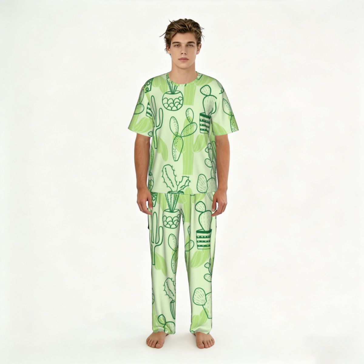Men Pajamas Suit Short Sleeved - Summer Clothing Patterns ulasan dan harga