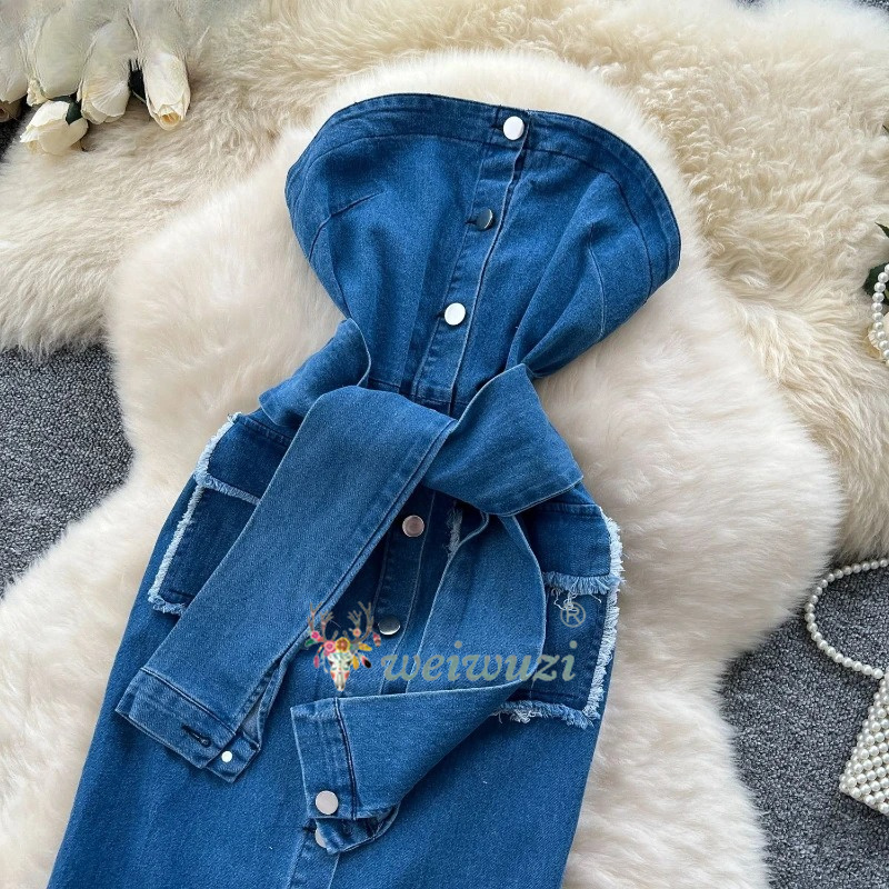 2026 Women Retro Strapless Den - Summer Clothing Y2K ulasan dan harga