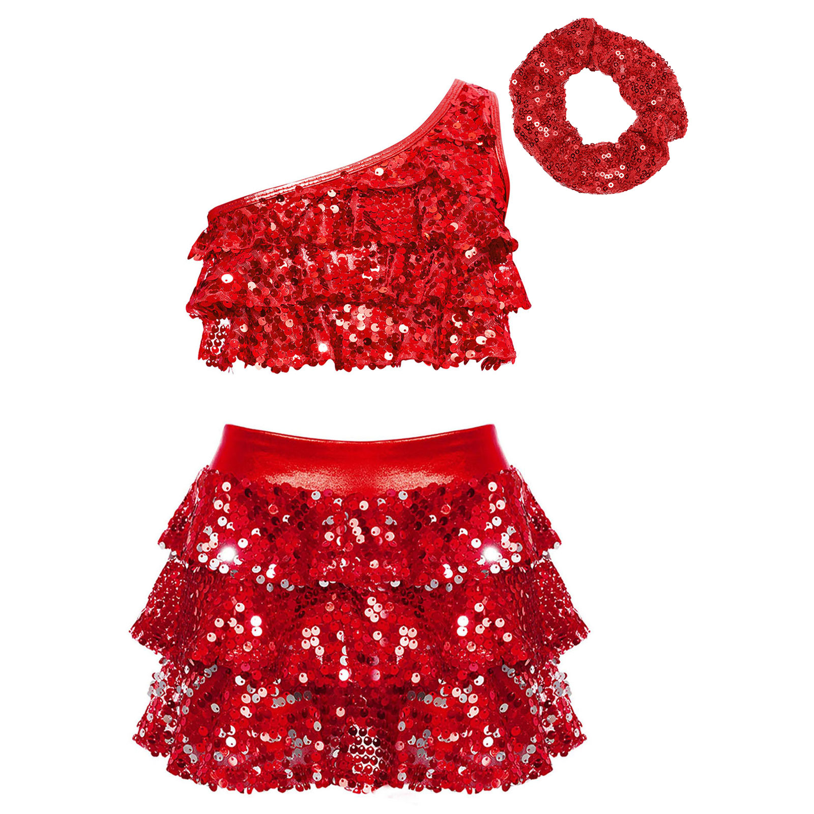 Kids Girls Shiny Sequins Latin - Summer Kids Clothing ulasan dan harga