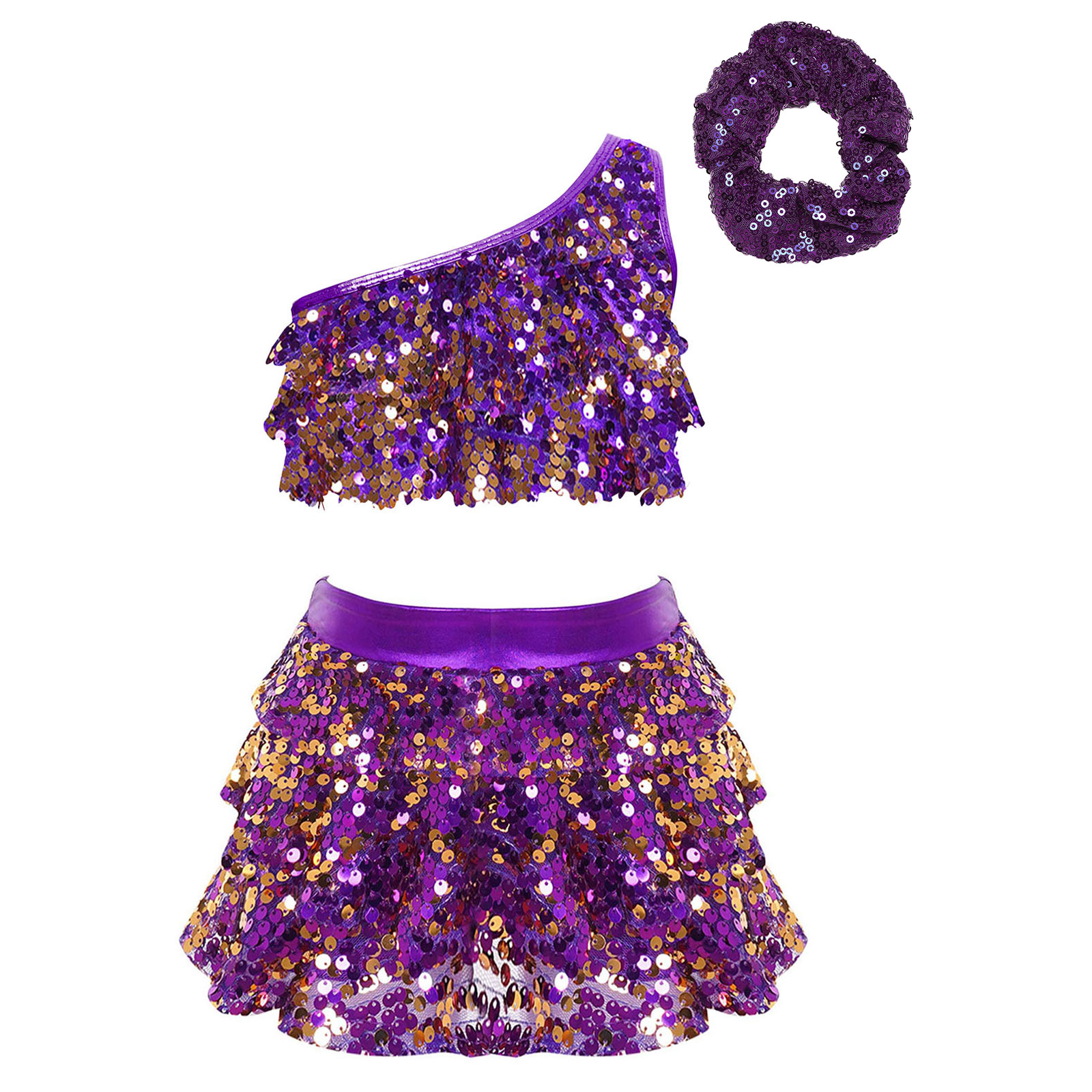 Kids Girls Shiny Sequins Latin - Summer Kids Clothing ulasan dan harga
