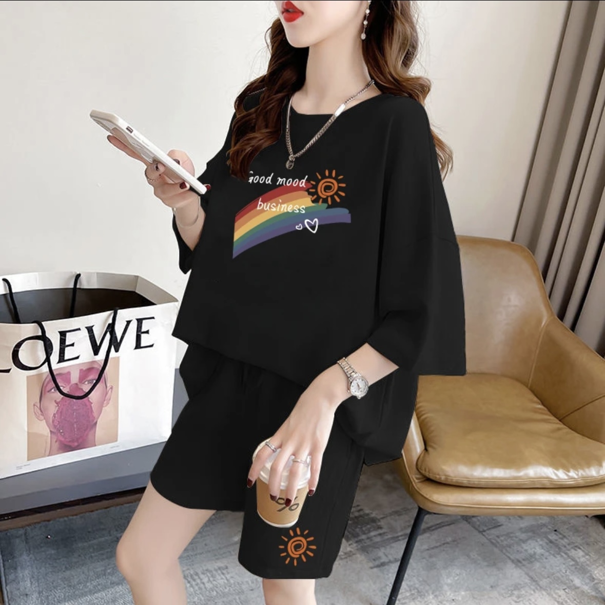 Fashion women's summer shorts  - Summer Clothing Sets Women ulasan dan harga