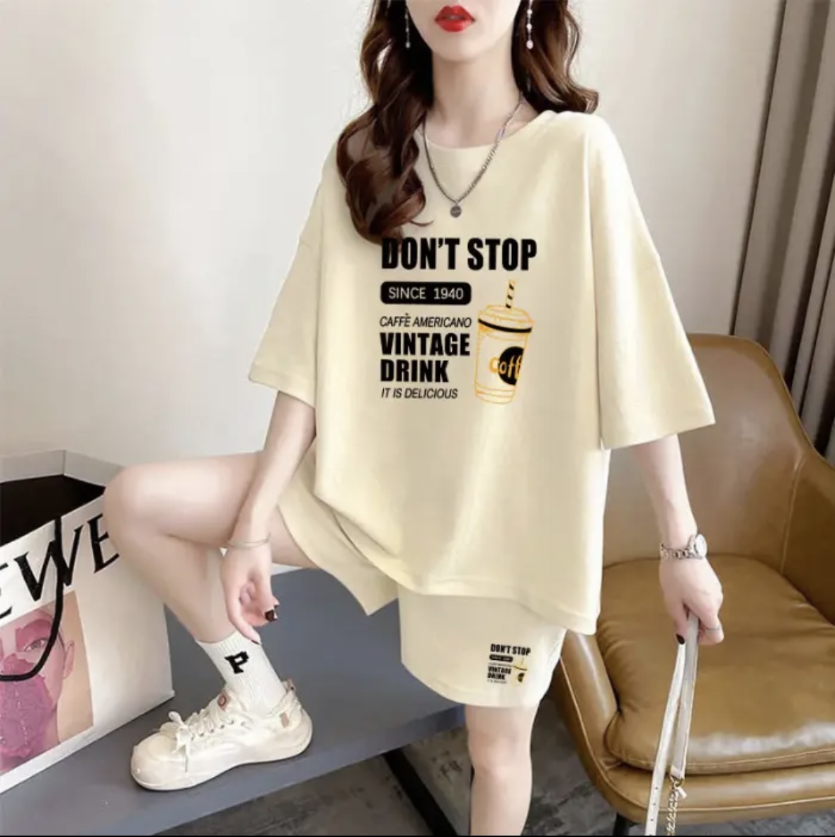 Fashion women's summer shorts  - Summer Clothing Sets Women ulasan dan harga